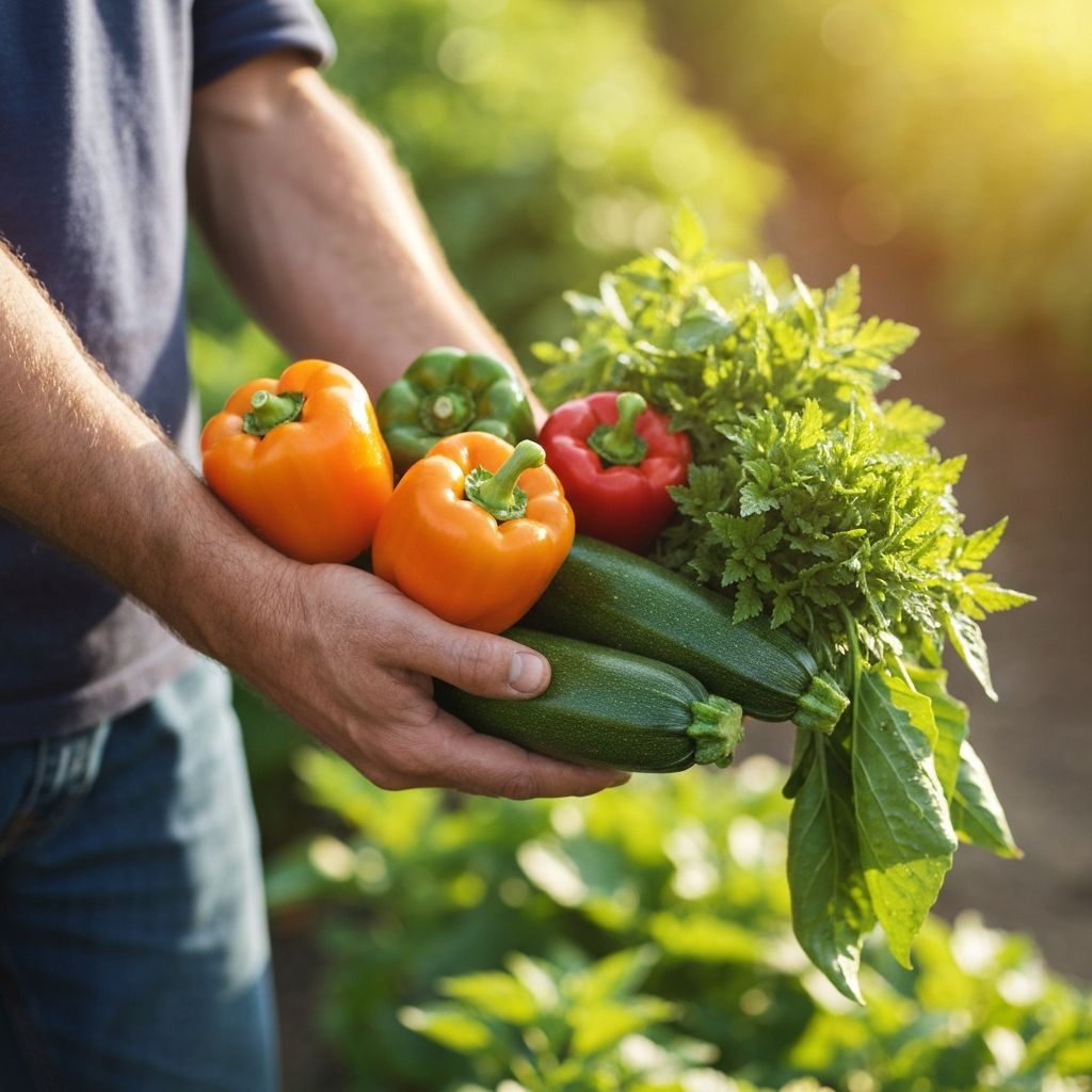 Hands working with crops